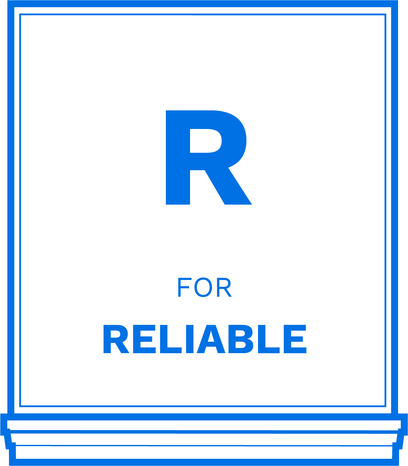 R står for Reliable (pålidelig)